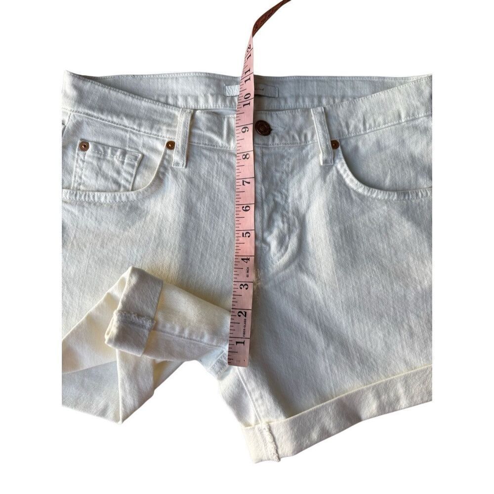 7 For All Mankind Mid Toll White Denim Short - Picture 9 of 12